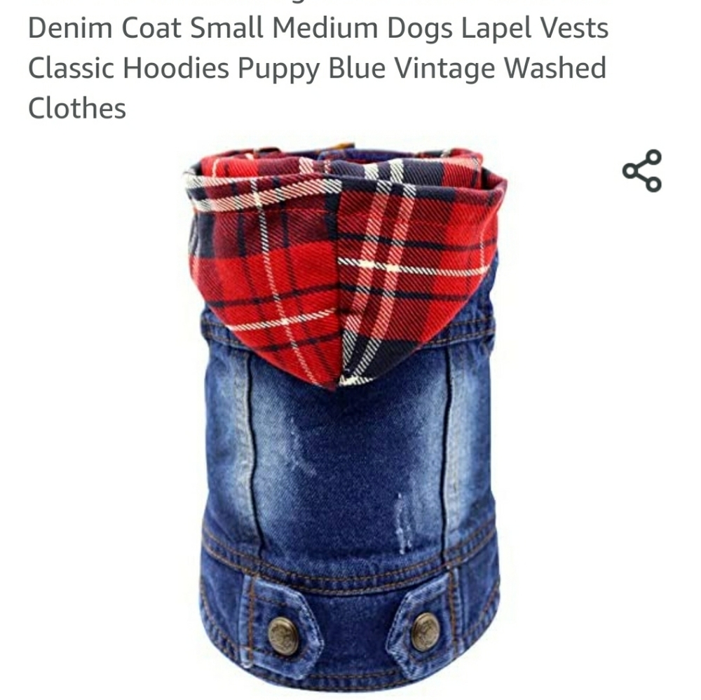 SILD Puppy Small Dog Denim Jacket W/Hood & Flannel Lining- XS -NEW!!! 🐶
